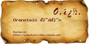 Orenstein Ödön névjegykártya